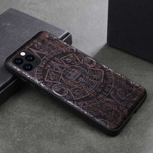 Load image into Gallery viewer, 2019 New For iPhone 11 Pro Case Black Ebony Wood Cover For iPhone 11 Carved TPU Bumper Wooden Case For iPhone 11 Pro Max