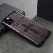 Load image into Gallery viewer, 2019 New For iPhone 11 Pro Case Black Ebony Wood Cover For iPhone 11 Carved TPU Bumper Wooden Case For iPhone 11 Pro Max