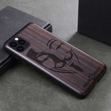 Load image into Gallery viewer, 2019 New For iPhone 11 Pro Case Black Ebony Wood Cover For iPhone 11 Carved TPU Bumper Wooden Case For iPhone 11 Pro Max
