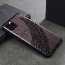 Load image into Gallery viewer, 2019 New For iPhone 11 Pro Case Black Ebony Wood Cover For iPhone 11 Carved TPU Bumper Wooden Case For iPhone 11 Pro Max