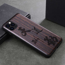 Load image into Gallery viewer, 2019 New For iPhone 11 Pro Case Black Ebony Wood Cover For iPhone 11 Carved TPU Bumper Wooden Case For iPhone 11 Pro Max