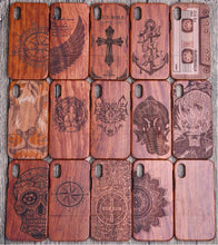 Load image into Gallery viewer, 100% Natural Green Real Wood Wooden Case For iPhone XS Max XR X 8 7 6 6S Plus 5 5S SE Case Cover Phone Shell Skin Bag