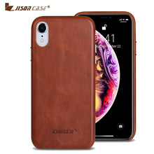 Load image into Gallery viewer, Jisoncase Phone Case for iPhone XR Genuine Leather Protective Cover for iPhone XR 6.1 inch Luxury Metal Button Fashion 2018 New