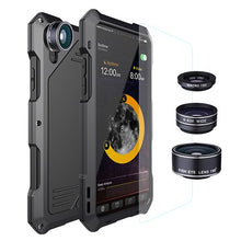 Load image into Gallery viewer, 3-Layers Shockproof Phone Cases For iPhone XS Max XR X 8 7 6 6S Plus S8 S9 Full Protect Case With 3 in 1 15X Macro Lens + Glass
