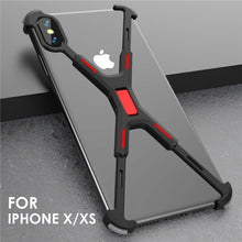 Load image into Gallery viewer, R-JUST Aluminum Metal Bare Frame Case For iPhone XR XS MAX Shockproof X Shape Bumper Cover For iPhone XS Max X XR Protect Case
