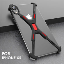 Load image into Gallery viewer, R-JUST Aluminum Metal Bare Frame Case For iPhone XR XS MAX Shockproof X Shape Bumper Cover For iPhone XS Max X XR Protect Case