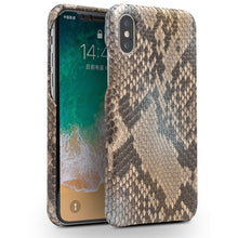 Load image into Gallery viewer, QIALINO Luxury Custom-built Python Skin Genuine Leather Case for iPhone X Ultra Thin Fashion Back Cover for iPhoneX for 5.8 inch