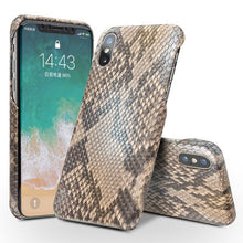Load image into Gallery viewer, QIALINO Luxury Custom-built Python Skin Genuine Leather Case for iPhone X Ultra Thin Fashion Back Cover for iPhoneX for 5.8 inch